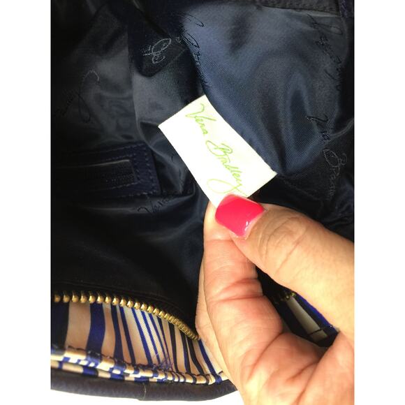 Vera Bradley Ella Tote in Blue and White Wavy Stripes - Picture 2 of 16